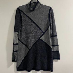 Title Nine Black Gray Sweater Tunic Mini Dress